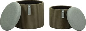 PUFE COM ARMAZENAMENTO BOLZANO 2 PEÇAS Ø 38X38-32X28 CM VERDE