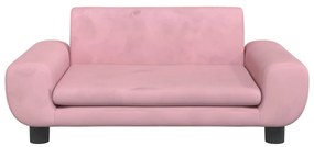 Sofá infantil 70x45x33 cm veludo rosa