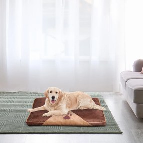 PawHut Cama para Animais de Estimação Cama para Cães e Gatos com Capa Removível e Lavável Antiderrapante 100x70x7cm Marrom