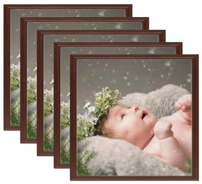 332691 vidaXL Molduras para parede ou mesa 5 pcs 50x50 cm vermelho-escuro