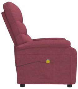 Poltrona de massagens elétrica reclinável tecido vermelho tinto