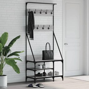 vidaXL Bengaleiro com arrumação calçado 80x40x184 cm cinza sonoma