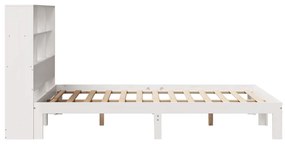 Cama com estante sem colchão 120x190 cm pinho maciço branco