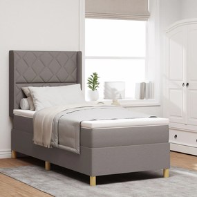 Cama Box Spring com Colchão Taupe 90x190 cm Fabric