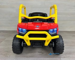Carro elétrico para crianças 1 a 6 anos 12V 4x4 Buggy 1000RR rodas borracha e controlo remoto Vermelho
