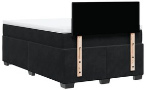 Cama boxspring com colchão 120x200 cm veludo preto