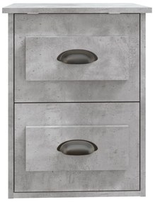 Mesas de cabeceira parede 2 pcs 41,5x36x53 cm cinzento cimento