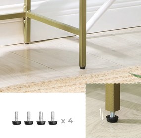 Mesa consola em vidro temperado 100 x 30 x 73 cm dourada