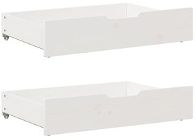 Gavetas para cama 2 pcs 85x55x17 cm pinho maciço branco
