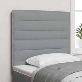 vidaXL Cabeceira Design Linhas Cinza Claro 80 cm Tecido
