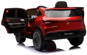 Carro elétrico bateria 12V para Crianças Mercedes-Benz EQA 250, módulo de música, banco em pele, pneus de borracha EVA Vermelho