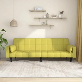 Sofá-cama 2 lugares com duas almofadas tecido verde