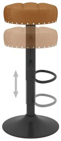 Bancos de bar 2 pcs veludo castanho