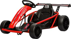 Kart elétrico para crianças, com 2 motores de 24 V, modo de derrapagem a 13 km/h, 119 x 77 x 54 cm, vermelho