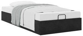 Ottoman Bed Frame No Colchão Preto 90x190 cm Veludo