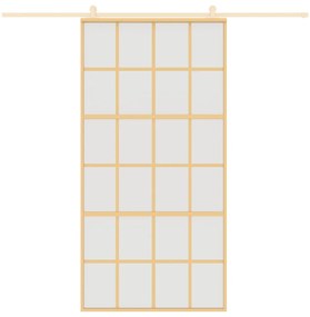 Porta deslizante 102,5x205 cm vidro ESG fosco/alumínio dourado
