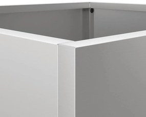 Vaso/floreira 32x30x29 cm aço galvanizado prateado