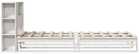 Cama com estante sem colchão 75x190 cm madeira maciça branco