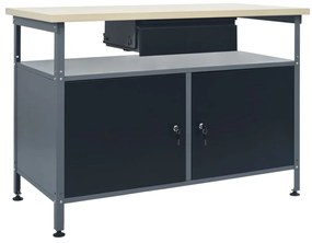 vidaXL Bancada de trabalho 120x60x85 cm aço preto