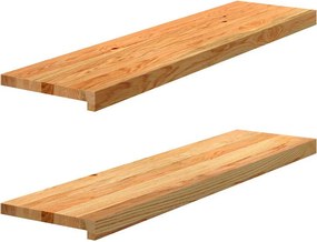 vidaXL Soleiras da janela 2 pcs 100x25x2 cm carvalho castanho-claro
