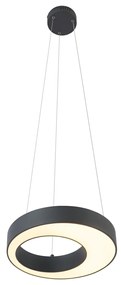 LED Candeeiro suspenso moderno preto 35cm regulável em 3 níveis - Organici Moderno
