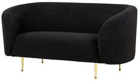 Conjunto de sofás com 3 lugares em tecido bouclé preto LOEN Beliani