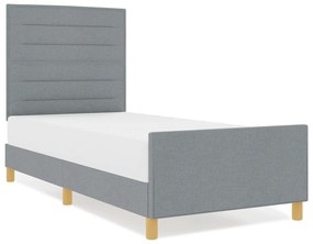 Cama vidaXL Cinza Claro 90x190 cm Tecido