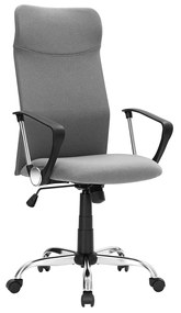 Cadeira de escritório SONGMICS OBN034G01 Cadeira giratória ergonômica Assento acolchoado Capa de tecido Altura ajustável e inclinável Capacidade de carga de até 120 kg Cinza