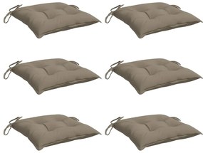 Almofadões de cadeira 6 pcs tecido oxford cinza-acastanhado