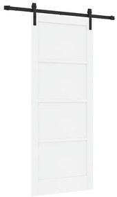 Porta Deslizante com Conjunto de Ferragens Branca 86x211 cm Madeira Só