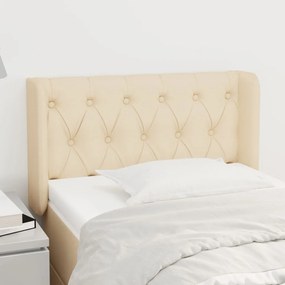 Cabeceira de cama c/ abas tecido 83x16x78/88 cm creme