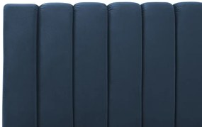 Cama de casal em veludo azul marinho 140 x 200 cm MARVILLE Beliani
