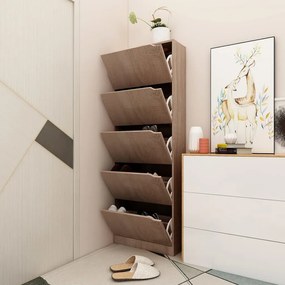 vidaXL Armário sapatos 5 portas contrapl. 59x24x167 cm carvalho sonoma