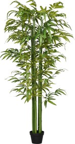 HOMCOM Planta Artificial Bambu Artificial para Interiores e Exteriores Decoração de Sala de Estar Escritório Ø17x180 cm Verde | Aosom Portugal