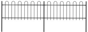 vidaXL Cerca de jardim com arco superior em aço 359x80 cm preta