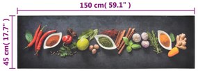 Tapete de cozinha lavável 45x150 cm veludo padrão especiarias