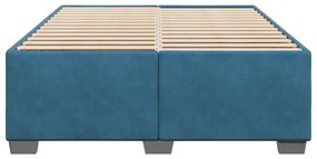 Estrutura de cama 140x190 cm veludo azul