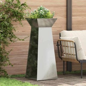 Jardineira de Pilar para jardim com bowls de 40x40x100 cm em aço galva