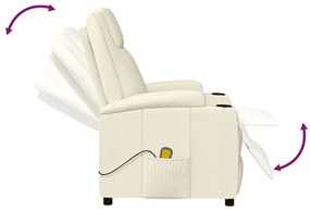 Cadeira de massagens couro artificial branco nata