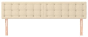 Cabeceira de cama 2 pcs tecido 100x5x78/88 cm creme