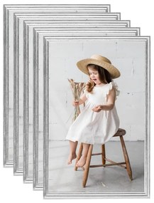 Molduras para parede ou mesa 5 pcs 50x70 cm MDF prateado