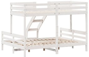 Beliche 80x200/140x200 cm madeira de pinho maciço branco