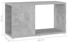 Móvel de TV 60x24x32cm derivados de madeira cinzento cimento