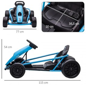 Kart elétrico infantil FIRE 24V Azul