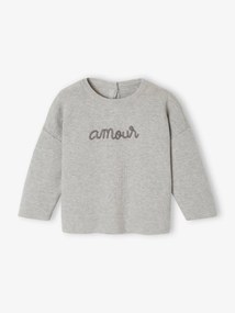 Camisola muito macia para bebé, "Amour"   cinza mesclado