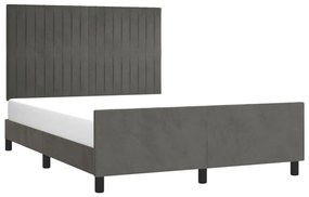 Estrutura de cama sem colchão 140x190 cm veludo cinzento-escuro
