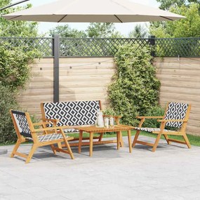 vidaXL Cadeiras de Jardim com Mesa 4 pcs Preto 90 x 45 x 40 cm