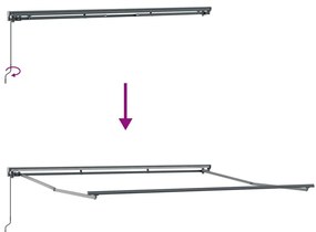 Toldo Manual Manual Antracite 4 × 3 m Alumínio &amp; Poliéster