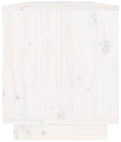 Móvel de TV 110,5x34x40 cm madeira de pinho maciça branco