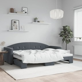 vidaXL Sofá-cama com gavetão 80x200 cm veludo cinzento-escuro